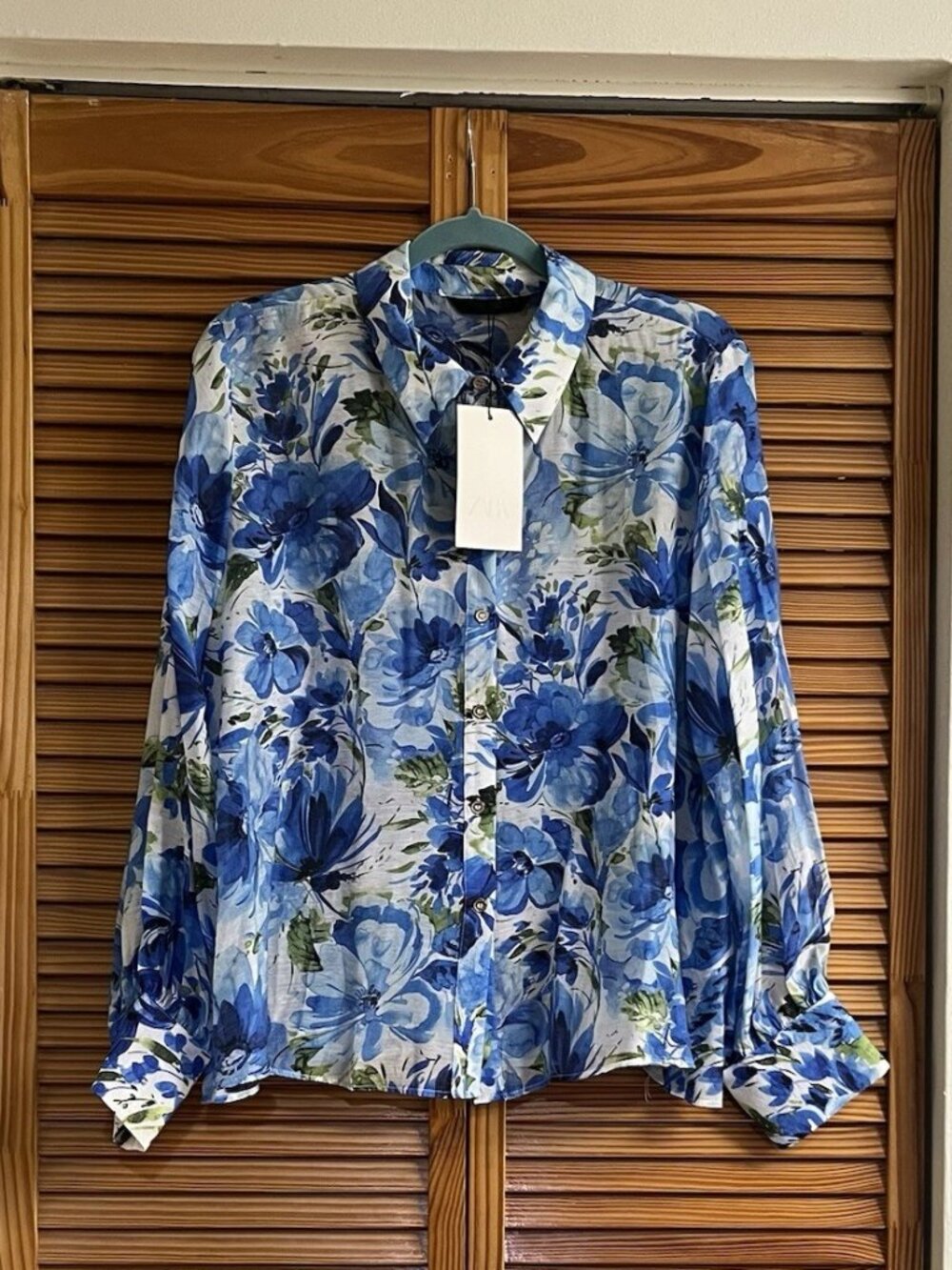 ZARA WOMEN LONG SLEEVES PRINTED SHIRT /MULTIC/5929/053Zs XL